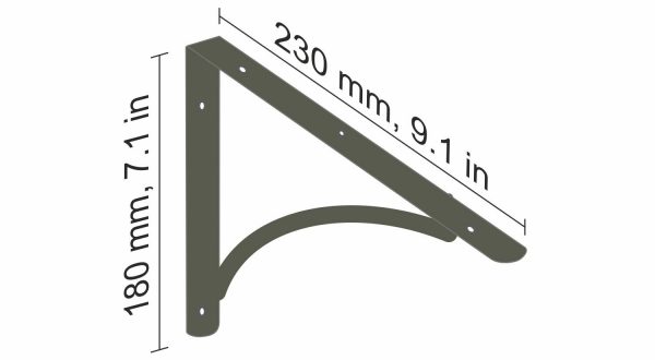 ARCH metalni nosač za police, 23x18 cm - antracit - Image 3