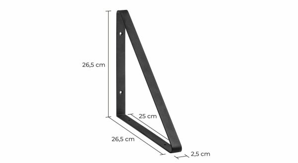 BERMUDA metalni nosač za police, za ploče 250x19 mm - crni - Image 5